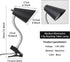 1 360Rotation LED Clip on Desk Lamp with USB Charging Port, Portable Gooseneck Clip on Lamp, Clamp Light Modern Table