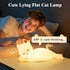 16 Colors+5 Dimming+Silicone Lying Flat Cat Lamp Funny Gifts, Random Stuff, Touch+Remote+Recharge Night Light for Kids
