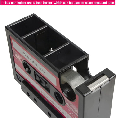 YXQ Fun Tape Dispenser, Unique Novelty Pen Dispenser, Cool Retro Desk Accessories, Pink