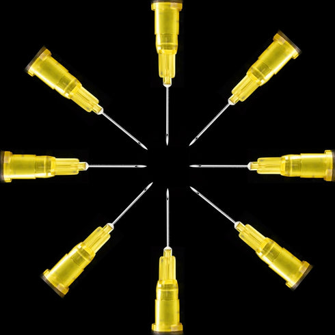 100 Pack 30Ga 1/2 Inch Stainless Steel Dispensing Lab Tools for Scientific Labs, Measuring and Refilling