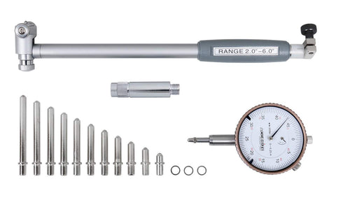 Accusize Industrial Tools 2-6'' by 0.0005'' Dial Bore Gage, 6'' Stem Length, Ee20-5006