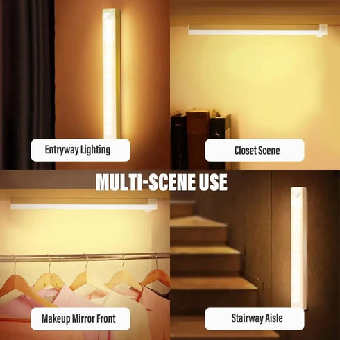 X.O. GOLD-888 8Pack Closet (2Pack-White, 10cm/3.9in) Punch-free Smart Sensor Magnetic Rechargeable LED Lights, Motion