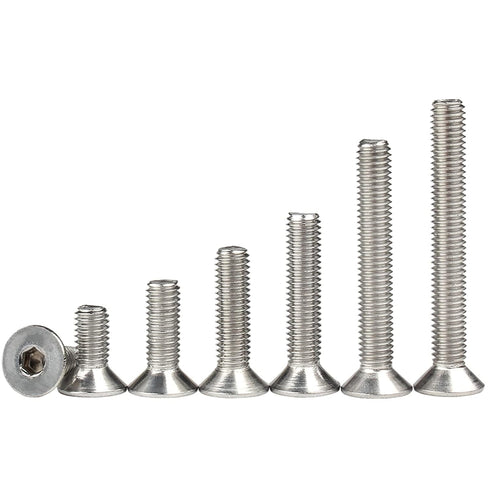 M10-1.5 x 55mm Flat Head Socket Cap Screws, Stainless Steel 18-8 (304), 5 Pcs Machine Screws Inner Hex Screw Fasteners