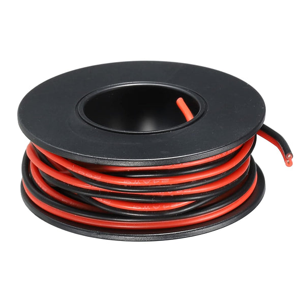 MECCANIXITY 26 Gauge 2 Conductor Parallel Silicone Wire, 26AWG Tinned Copper Spool 3.0m/10ft for LED Strip