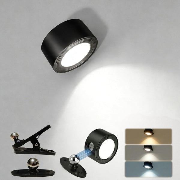 FLYSENN Rechargeable Magnetic Wall Light, 3 Color Temperature Dimmable, Touch Control 360 Rotatable