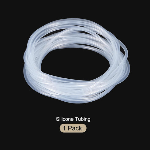 20ft 1/8" ID x 5/32" OD Clear Silicone Tubing, 3mm x 4mm Industrial Plastic Tubing for Pump Siphoning, Draining,