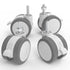 JOY Worker Lockable Stem Caster Wheels Set of 4, M8 Nylon Threaded Swivel Casters, 2.5 Inch