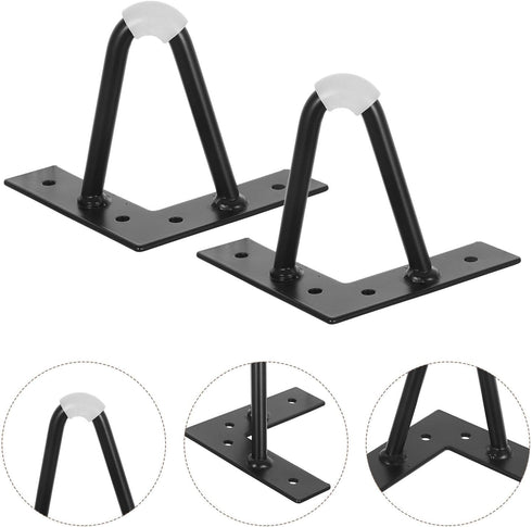 4pcs 10cm Abaodam Black Metal Hairpin Furniture Legs Height with Anti-Scratch Pads, V-Shape Steel Replacement Legs