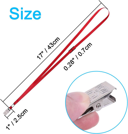 Wisdompro Lanyard with Bulldog Clip, 30 Pack, 17 inch Flat Nylon Neck Lanyard for ID Badges