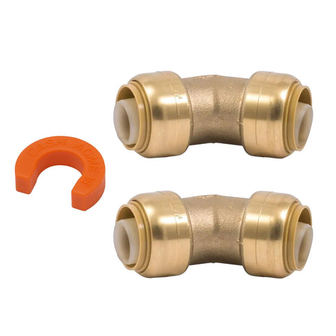 1/2" 45 Degree Elbow U648LF with Disconnect Tool, Lead-Free Brass Coupling Push Fit Fitting for Plumbing (pack of 2)