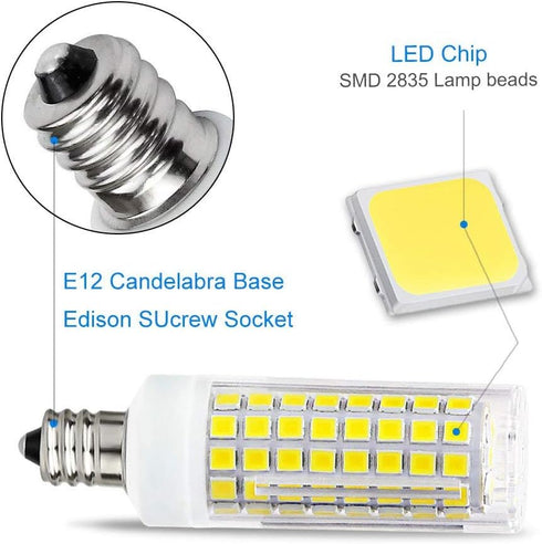 10W E12 LED Corn Light Bulb, 4 Pack, Dimmable 100 Watt Equivalent, 1000LM 6000K Decorative Candle E12 Base for Home
