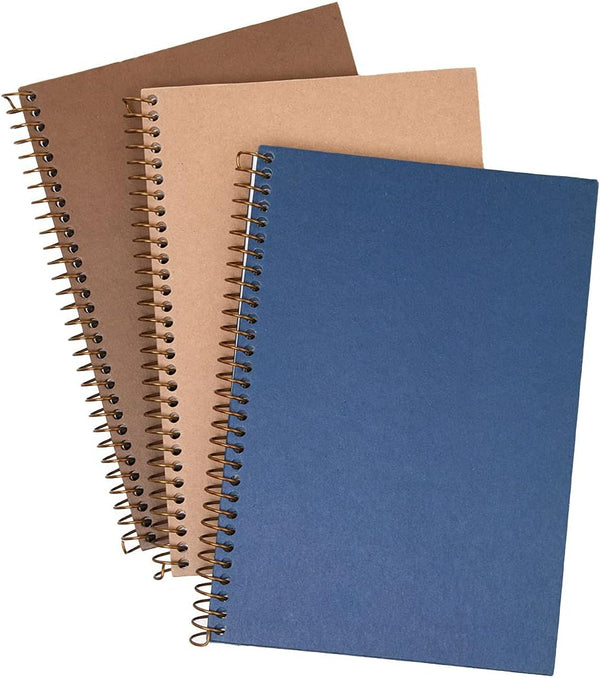 Mintra 100% Recycled Notebooks, Junior Size (6.5in x 9.5in), Solid Set, 3 Pack