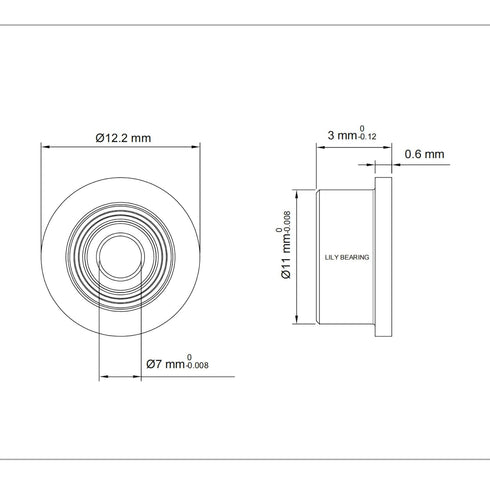 MF117ZZ 10PCS Flange Ball Bearing 7×11×3mm Double Metal Shielded Flanged Bearing Chrome Steel ABEC-1(P0) Z2 Deep Groove Ball Bearing for Industrial Machine, Power Tools