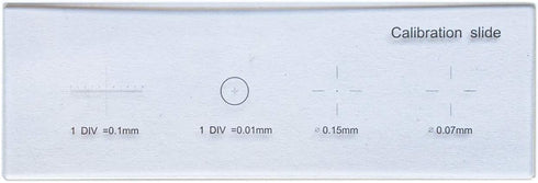 0.01mm Microscope Reticle Calibration Camera Slide Ruler, Multifunctional Microscope Calibrating Ruler