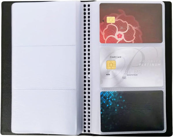 ZUFECY Business Card Organizer, Portable Holder Book for 120 Cards with Binder File Sleeve Storage