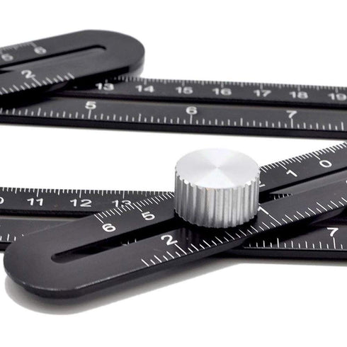 Six-Sided Aluminum Alloy Angle Measuring Tool - Full Metal Template Tool for Handymen Builders DIY