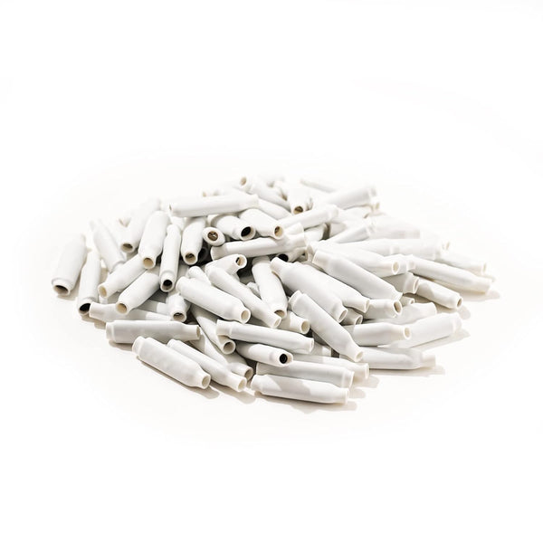 Cannits Low Voltage B Connectors Wire Splices - 100 pcs White Electrical Crimp Bean Type Cable Connector for Indoor