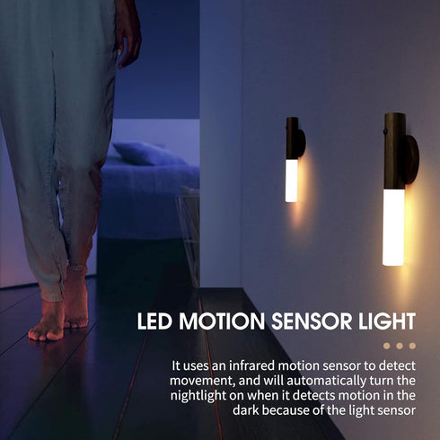 Cornesty Night Light Motion Sensor, for Kids Toddler Baby Nursery, Magnetic Rechargeable LED Wall Lamp, Portable Wooden