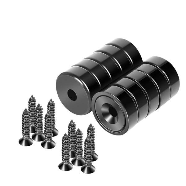 Neosmuk Magnets with Screws, 40lbs Strong Neodymium Disc Magnet with Holes, Heavy Duty Round Magnet