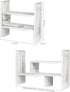 MyGift Adjustable Whitewashed Solid Wood Desktop Storage Organizer, Display Shelf Book Rack for Office Desk