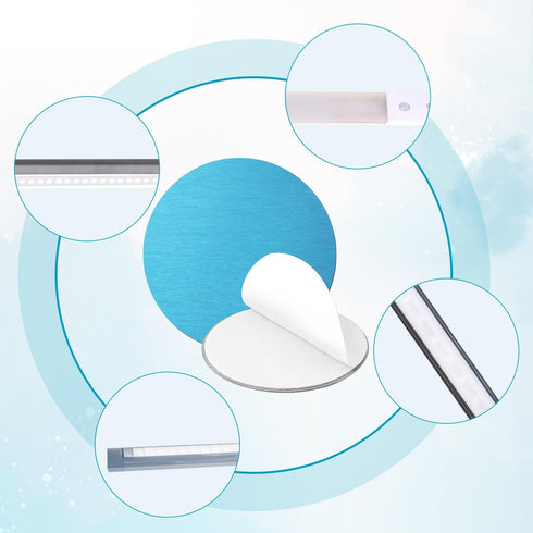 BOXOB 6pcs Counter Under Cabinet Lights Magnetic Sticky, Metal Replacement Magnetic Strips with Adhesive Backing Magnet