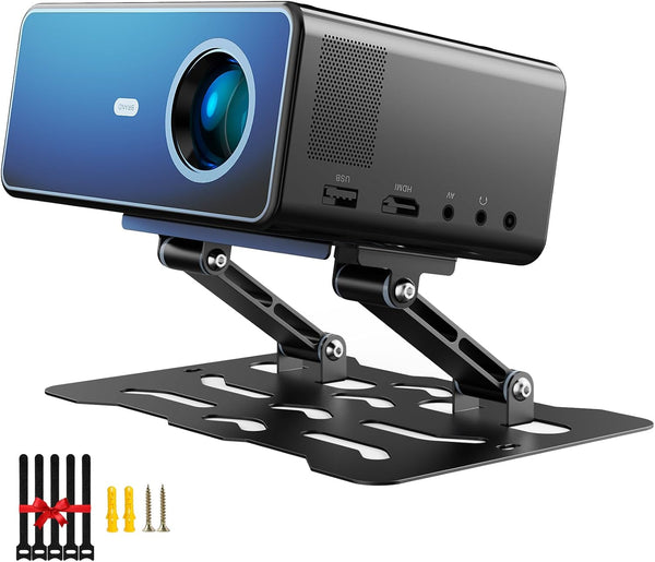 3-in-1 Adjustable Projector Mount Stand Universal Ceiling/Wall/Table Mount with 180 Dual-Axis Rotation,