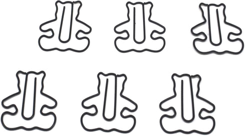 100 Count Bear Shaped Paper Clips Great for Paper Clip Collectors or Office Gift - Comes in Round Tin with Lid and Gift Box (Black) by Butler in the Home