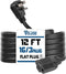 YOJOE Indoor Extension Cord, 3 Prong Grounded 13A Power Cord, 16 Gauge 12 ft Black Flat Plug