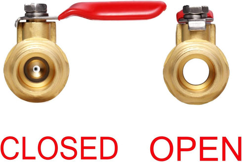 2 PCS Lead-Free Brass Mini Ball Valve Shut Off Switch, 1/4" NPT Male x 1/4" NPT Female Pipe Fittings