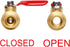 2 PCS Lead-Free Brass Mini Ball Valve Shut Off Switch, 1/4" NPT Male x 1/4" NPT Female Pipe Fittings