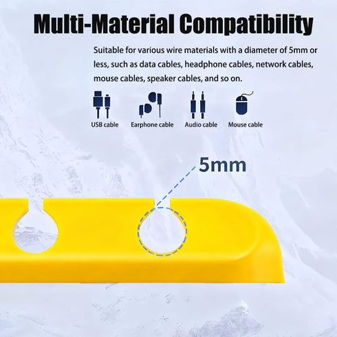 LXNIEPAN Clips5 Packs Home(7-5-3-2-1 Cable Holder Yellow Cable Management Cord Organizer Clips Silicone Self Adhesive