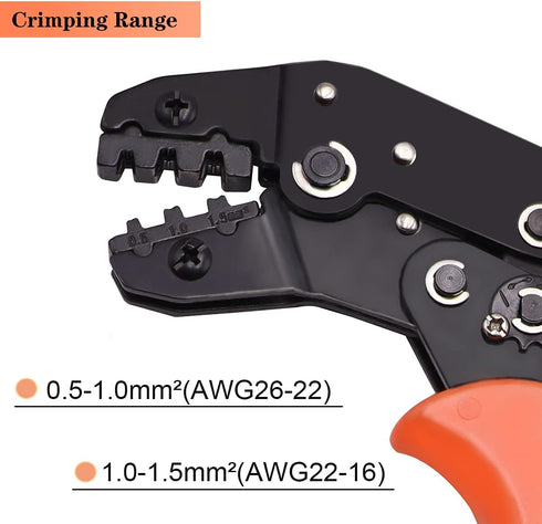 Tnisesm SN-48B Ratcheting Wire Crimper Tools, AWG 26-16 (0.5-1.5mm ) for Open Barrel Terminals