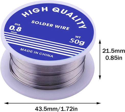 Solder Wire, Diameter Rosin Core Solder Wick for Electronic Electrical Soldering Repair (0.8mm, Net 50g)