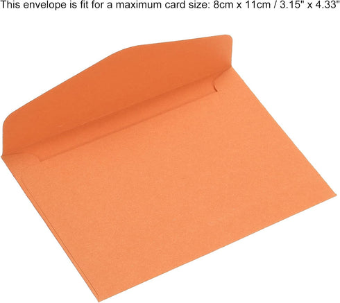PATIKIL 60 Pack Mini Envelopes 4.5 x 3.2 Inch Paper Blank Small Items Storage for Greeting Note Party, Orange
