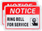 2-Pack Ring Bell for Service Sign, 10"x 7", .04" Aluminum Reflective Sign, Rust Free, Weatherproof