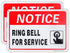 2-Pack Ring Bell for Service Sign, 10"x 7", .04" Aluminum Reflective Sign, Rust Free, Weatherproof