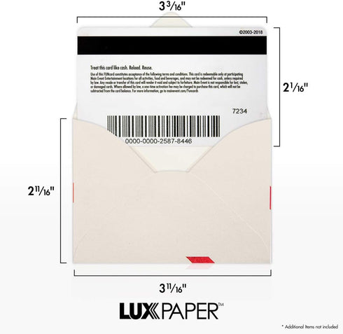 LUXPaper #17 Mini Envelopes, 2 11/16" x 3 11/16", Red Bow, 70lb. Text, 50 Qty