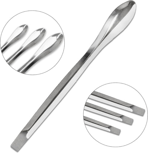 15 Pcs 3 in 1 Micro Lab Spatula Stainless Steel Lab Spoon for Reagent Sampling, Mixing, Measuring 105/125/140mm Set