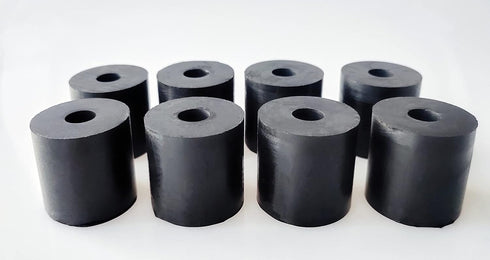 Multi Purpose Rubber Spacer 1 3/16 Inch OD x 3/8 Inch ID x 1 3/16 Inch Thickness, Black Neoprene Washers (8)