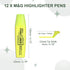 M&G Yellow Highlighter, 12 Pack, No Bleed Highlighters, Neon Thick Cute Markers for Books