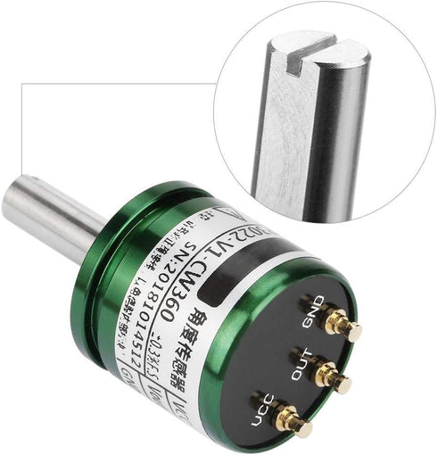 12-Bit Hall Angle Sensor, 0.088° Resolution, 360° Rotation, 0-5V Output, Durable Full-Circle Measurement