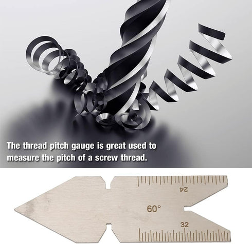 Thread Gauge - Stainless Steel Center Gauge 60 Degree Screw Thread Lathe Cutting Woodworking Tools