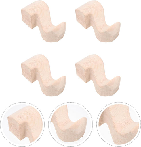 12x6cm Set 4 Kisangel Wood Carving Rubber Wood Furniture Legs for Sofa Chair Table of Replacement Legs for Tv Cabinet