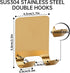 4 Pack, Self Adhesive Hooks Waterproof Razor Holder in Inside Shower Metal Heavy Duty Utility Storage Hook.Towel.