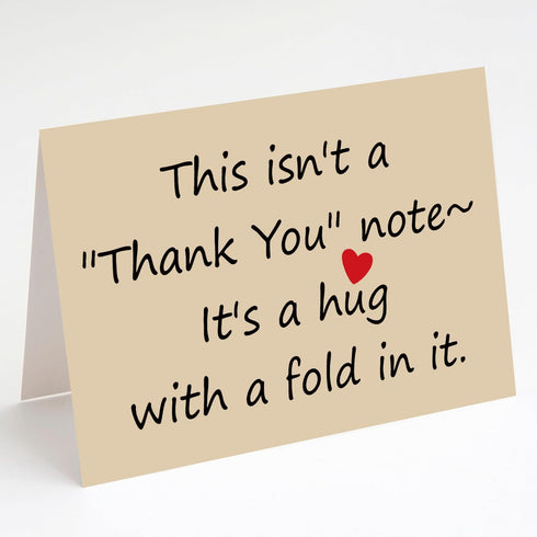 PUGAILA Funny Thank You Note Card for Him Her, Special Thank You Hug Cards, Humorous Gratitude Appreciation Card