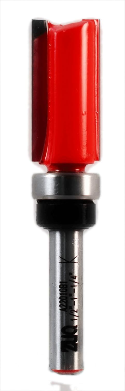 ZUQ Flush Trim Router Bit, 1/4" Shank, 1/2" Cut Dia. 1" Cutting