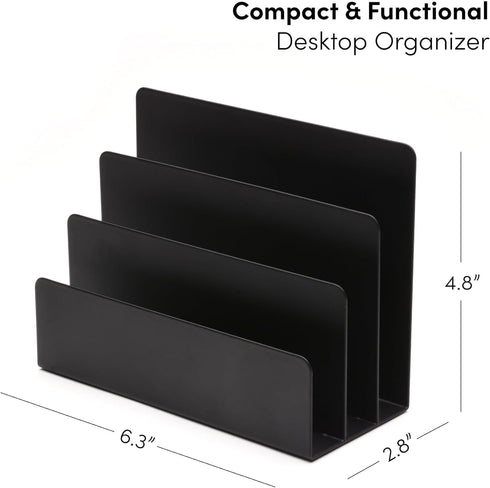 Mail Organizer, Letter Holder - Black, Metal by xympo