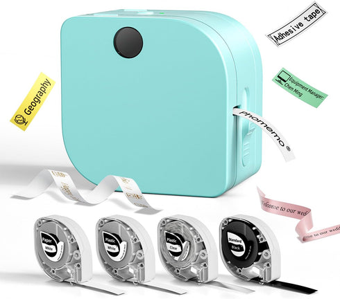 Phomemo Label Maker Machine with 4 Tape, P12 Bluetooth Small Label Makers Ribbon