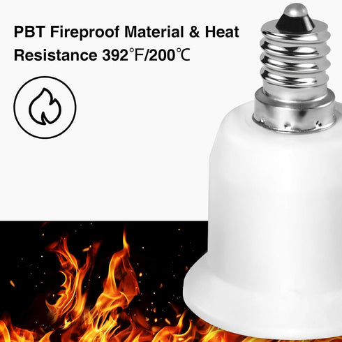 186Hub E12 E26 6 Pack E12 Bulb to Adapter, Candelabra to Medium Socket Adapter for Chandelier Light, Ceiling Fan