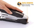 Bostitch Office Executive Metal Desktop Stapler, 3 in 1 Spring Powered Stapler, One Finger, Staple Storage Compartment & Staple Remover, includes 210 Staples, 28 Sheet Capacity, Black/Gray by Bostitch